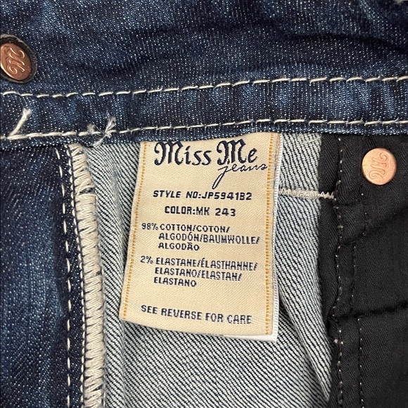Miss Me Signature Rise Boot Cut Rhinestone Stretch Denim Jeans Size 27 - Picture 12 of 13